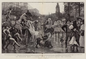On Pleasure Bent, a Street Scene in Madrid during the Carnival